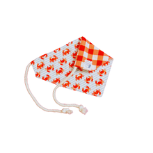 Load image into Gallery viewer, Kinda Crabby reversible dog bandana with soft macrame cord tie closure. Free personalization