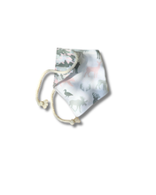 Load image into Gallery viewer, Woodland Camo In Pink reversible dog bandana with soft macrame cord tie closure. Free Personalization available