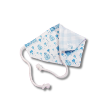 Load image into Gallery viewer, Charleston Toile reversible dog bandana with soft macrame cord tie closure. Free Personalization available