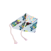 Load image into Gallery viewer, Charleston Rainbow Row (Blue) reversible dog bandana with soft macrame cord tie closure. Free Personalization available