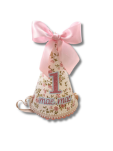 Load image into Gallery viewer, 1st birthday Mae Mae Birthday Bundle- includes custom party hat, cake topper and bandana