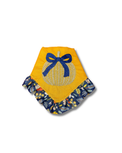 Load image into Gallery viewer, Wicker Pumpkin Embroidered bandana with soft macrame cord tie closure