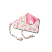Load image into Gallery viewer, South Carolina Toile (pink) reversible dog bandana with soft macrame cord tie closure. Free personalization