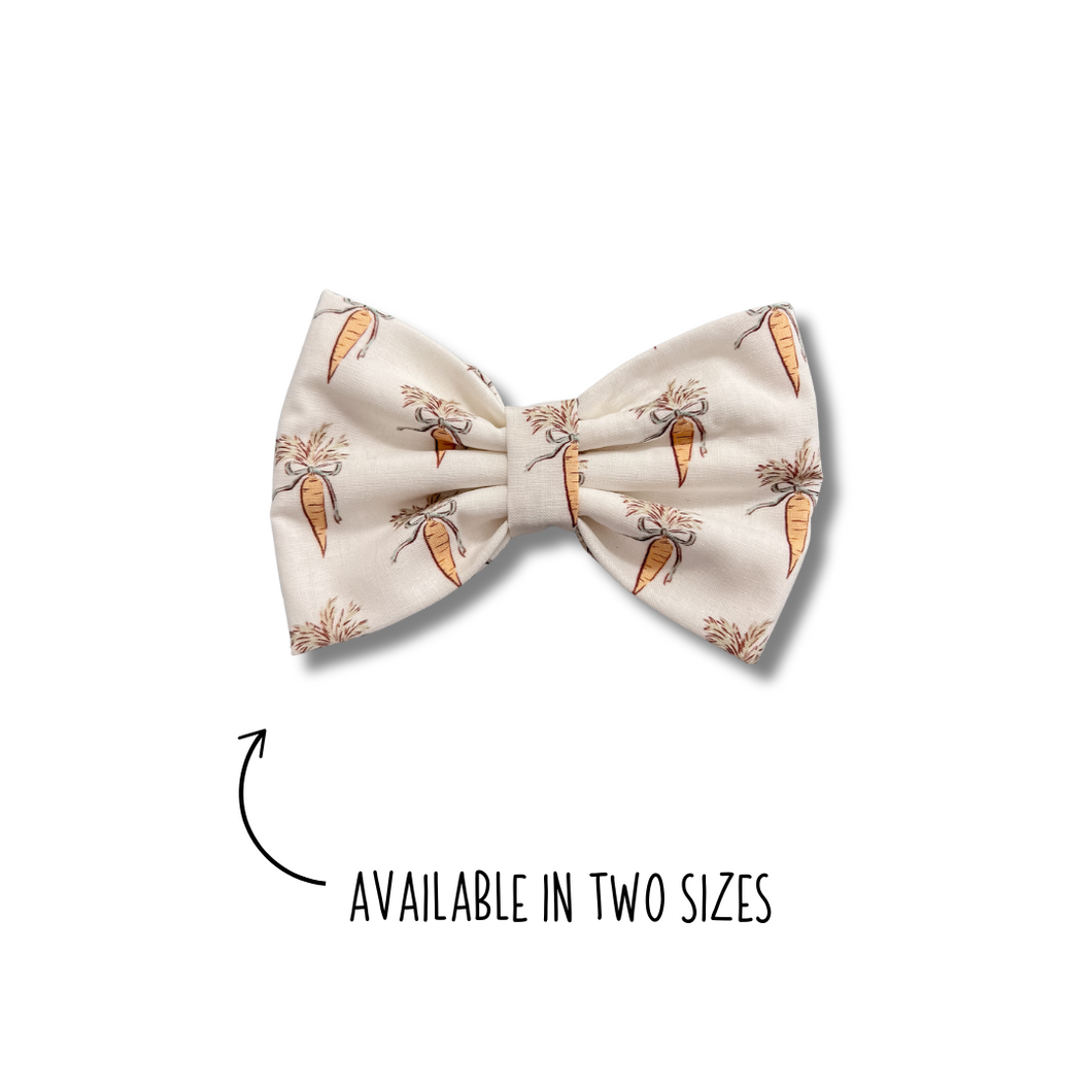Carrots bow tie made with Alligator hair clip, over the collar or elastic headband (2 sizes available)