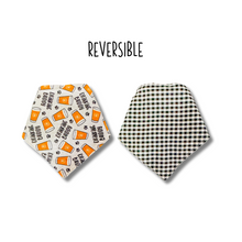 Load image into Gallery viewer, Drinking Buddy reversible dog bandana with soft macrame cord tie closure. Free Personalization available