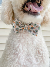 Load image into Gallery viewer, Fall 1 Cotton Prints Bow Tie made with Alligator hair clip or over the collar. Choose Design (2 sizes available)