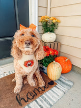 Load image into Gallery viewer, Turkey Time Embroidered Dog Bandana with Soft Macrame Cord Tie Closure