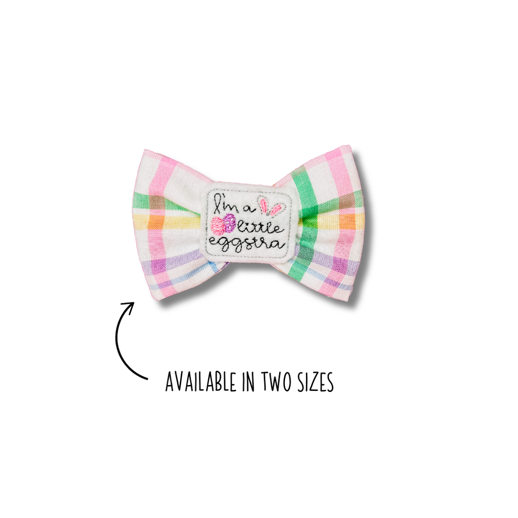 Pastel plaid bow tie with optional 