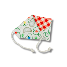 Load image into Gallery viewer, Oyster Christmas reversible dog bandana with soft macrame cord tie closure FREE Personalization