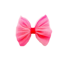 Load image into Gallery viewer, Neon Pink and Light Pink Glitter Tulle Hair Bow