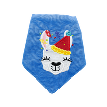 Load image into Gallery viewer, Llama Birthday Boy Applique Dog Bandana with Soft Macrame Cord Tie Closure
