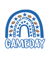 Load image into Gallery viewer, Gameday Rainbow Dog Bandana with Soft Macarame Cord Tie Closure. Several team choices plus a custom option