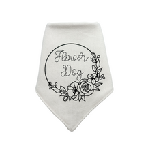 Load image into Gallery viewer, Flower Dog Wedding Bandana with soft macrame cord tie closure