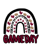 Load image into Gallery viewer, Gameday Rainbow Dog Bandana with Soft Macarame Cord Tie Closure. Several team choices plus a custom option