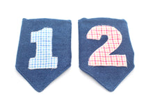 Load image into Gallery viewer, Happy Barkday Number Choice Dog Bandana with Macrame Cord Tie Closure