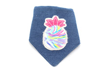 Load image into Gallery viewer, Pineapple Machine Appliqué Dog Bandana with Soft Macrame Cord Tie Closure