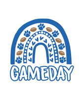 Load image into Gallery viewer, Gameday Rainbow Dog Bandana with Soft Macarame Cord Tie Closure. Several team choices plus a custom option