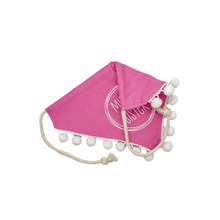 Load image into Gallery viewer, Middle Brother/ Middle Sister Circle Design dog bandana with soft macrame cord tie closure. Available with optional pom trim