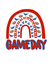 Load image into Gallery viewer, Gameday Rainbow Dog Bandana with Soft Macarame Cord Tie Closure. Several team choices plus a custom option