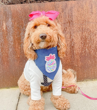 Load image into Gallery viewer, Pineapple Machine Appliqué Dog Bandana with Soft Macrame Cord Tie Closure