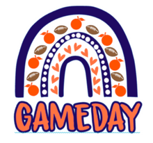 Load image into Gallery viewer, Gameday Rainbow Dog Bandana with Soft Macarame Cord Tie Closure. Several team choices plus a custom option