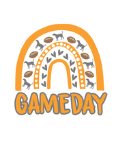 Load image into Gallery viewer, Gameday Rainbow Dog Bandana with Soft Macarame Cord Tie Closure. Several team choices plus a custom option