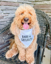 Load image into Gallery viewer, Baby Security dog bandana with soft macrame cord tie closure