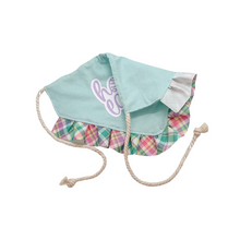 Load image into Gallery viewer, Hoppy Easter dog bandana with soft macrame cord tie closure available with or without ruffle trim (look for matching hair bow)