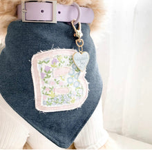 Load image into Gallery viewer, Choose Your Letter Machine Appliqué Dog Bandana with Soft Macrame Cord Tie Closure