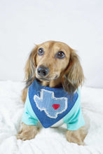 Load image into Gallery viewer, Choose Your State- All 50 States Available- Machine Applique Pet Bandana with Soft Macrame Cord Tie Closure