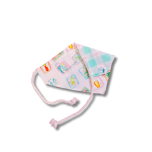 Load image into Gallery viewer, Vintage CHS Stamps reversible dog bandana with soft macrame cord tie closure. Free Personalization available
