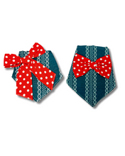 Load image into Gallery viewer, Polka dot bow girl and boy Bandana with Soft Macramé Cord Tie Closure
