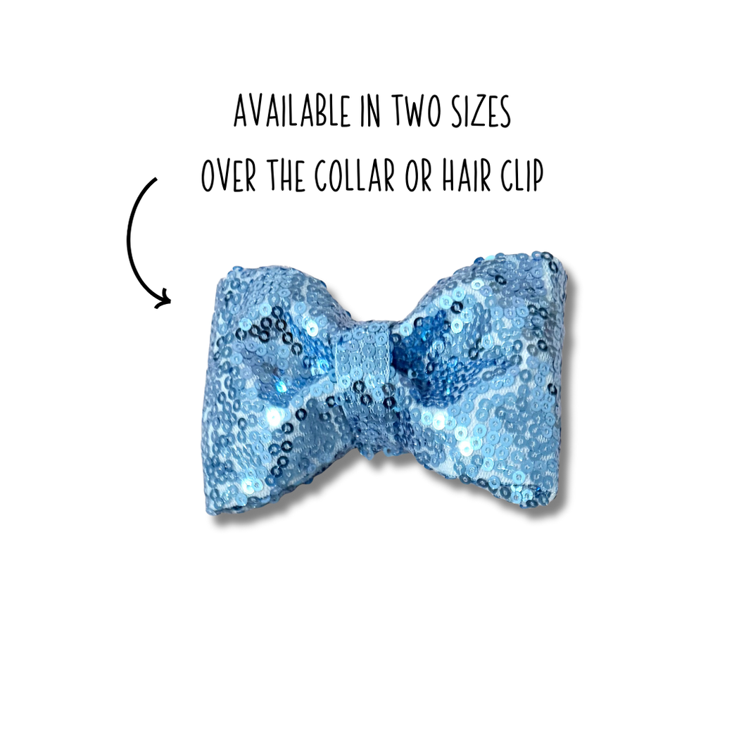 Special edition Tennessee Titans themed sequin bow tie made with Alligator hair clip, over the collar or elastic headband (2 sizes available