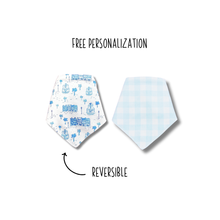 Load image into Gallery viewer, Charleston Toile reversible dog bandana with soft macrame cord tie closure. Free Personalization available

