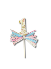 Load image into Gallery viewer, 1st birthday Mae Mae Birthday Bundle- includes custom party hat, cake topper and bandana
