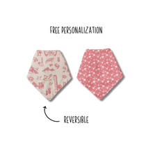 Load image into Gallery viewer, South Carolina Toile (pink)  reversible dog bandana with soft macrame cord tie closure. Free personalization
