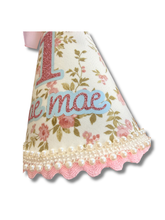 Load image into Gallery viewer, 1st birthday Mae Mae Birthday Bundle- includes custom party hat, cake topper and bandana
