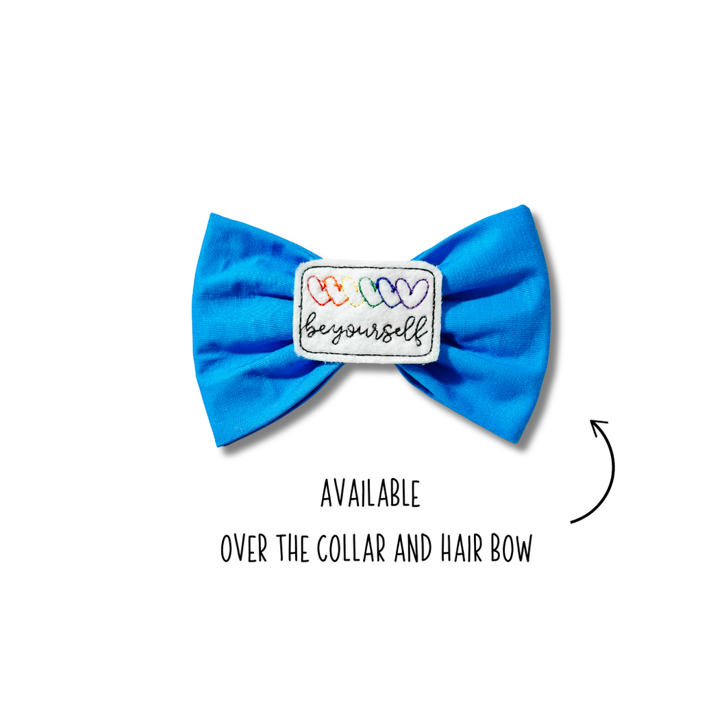 Turquoise Bow Tie with embroidered 