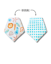 Load image into Gallery viewer, Findings of Folly reversible dog bandana with soft macrame cord tie closure. Free Personalization available
