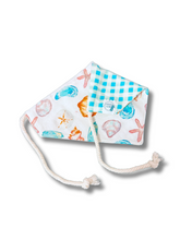 Load image into Gallery viewer, Findings of Folly reversible dog bandana with soft macrame cord tie closure. Free Personalization available
