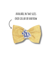Load image into Gallery viewer, Ginger jar embroidered bunny feltie made with Alligator hair clip, over the collar or elastic headband (2 sizes available)
