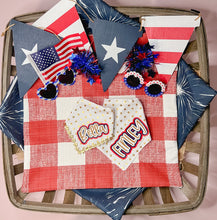 Load image into Gallery viewer, Gold Polka Dot dog bandana with soft macrame cord tie closure available with or without gold star trim trim
