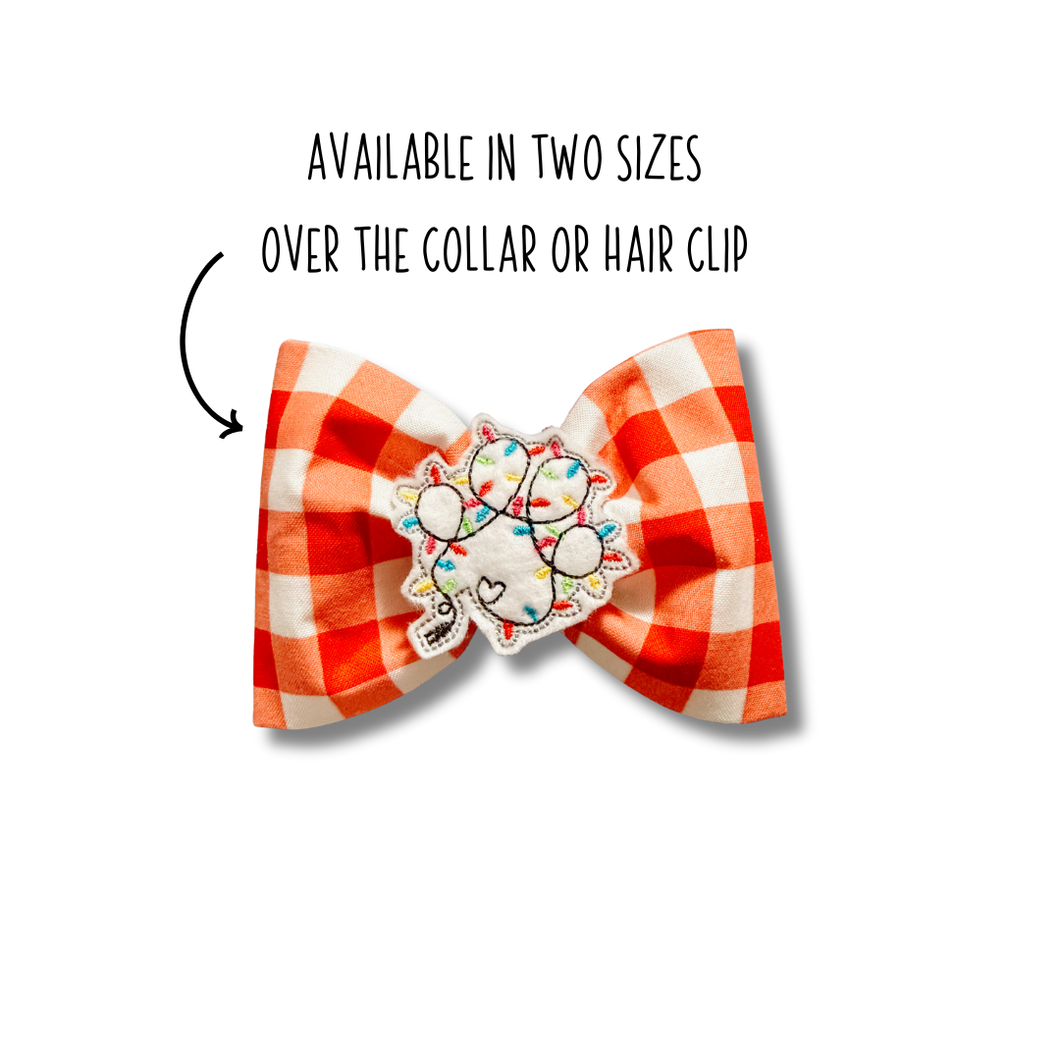 Red and white gingham bow tie with 