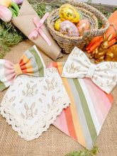 Load image into Gallery viewer, Stripes bow tie made with Alligator hair clip, over the collar or elastic headband (2 sizes available)
