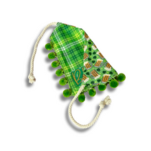 Load image into Gallery viewer, Plaid and Beer St. Patrick&#39;s Day Reversible Bandana (Look for matching hair bow) FREE personalization

