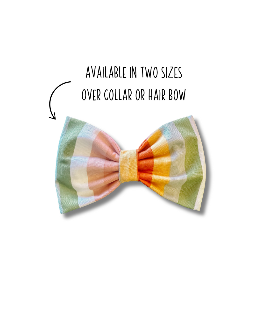 Stripes bow tie made with Alligator hair clip, over the collar or elastic headband (2 sizes available)