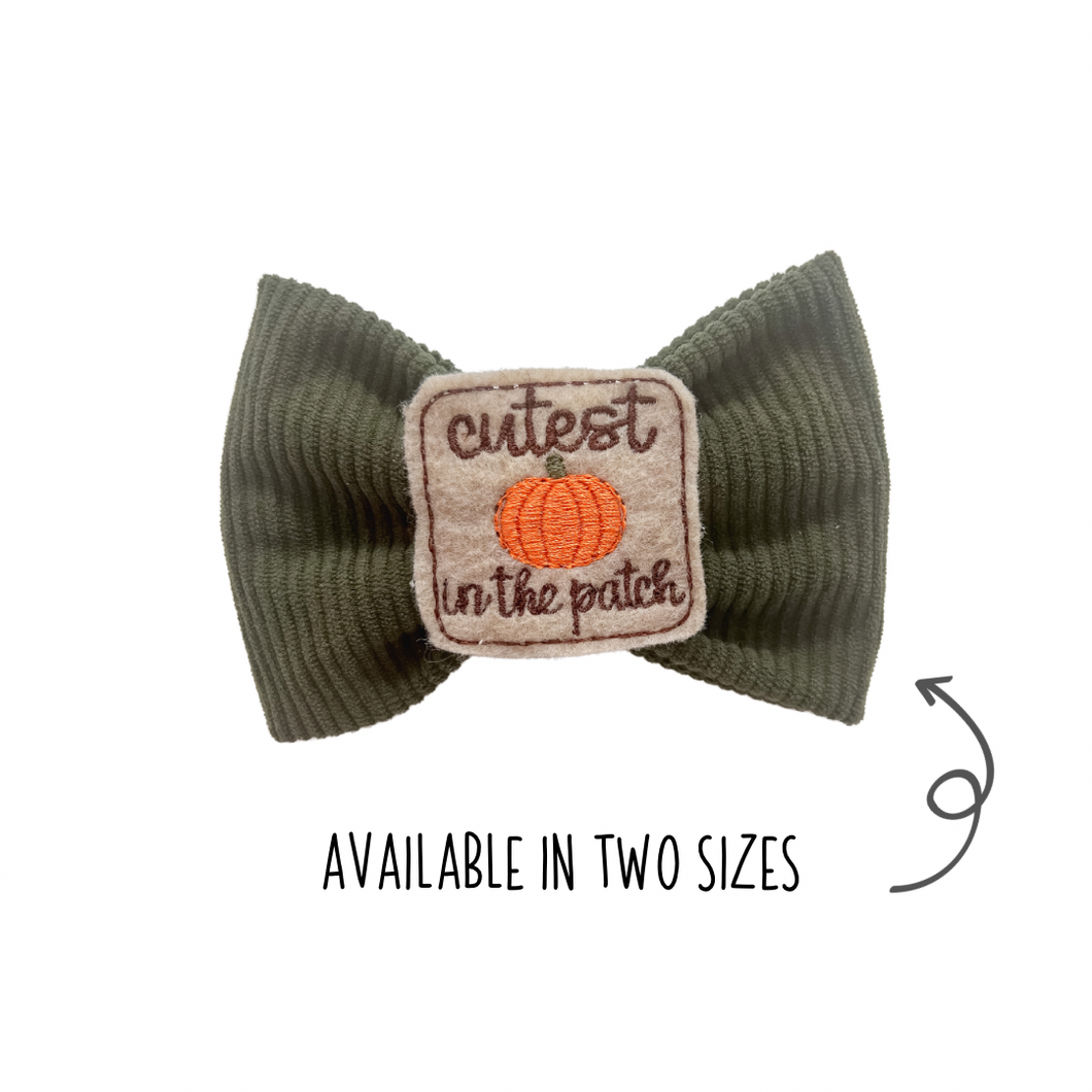 Green Corduroy Bow Tie with optional 