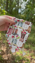 Load and play video in Gallery viewer, Rodeo Blooms reversible dog bandana with soft macrame cord tie closure. Free Personalization available
