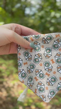 Load and play video in Gallery viewer, S'mores Treats reversible dog bandana with soft macrame cord tie closure. Free Personalization available
