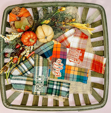 Load image into Gallery viewer, Green Plaid Flannel Adjustable Dog Scarf FREE PERSONALIZATION

